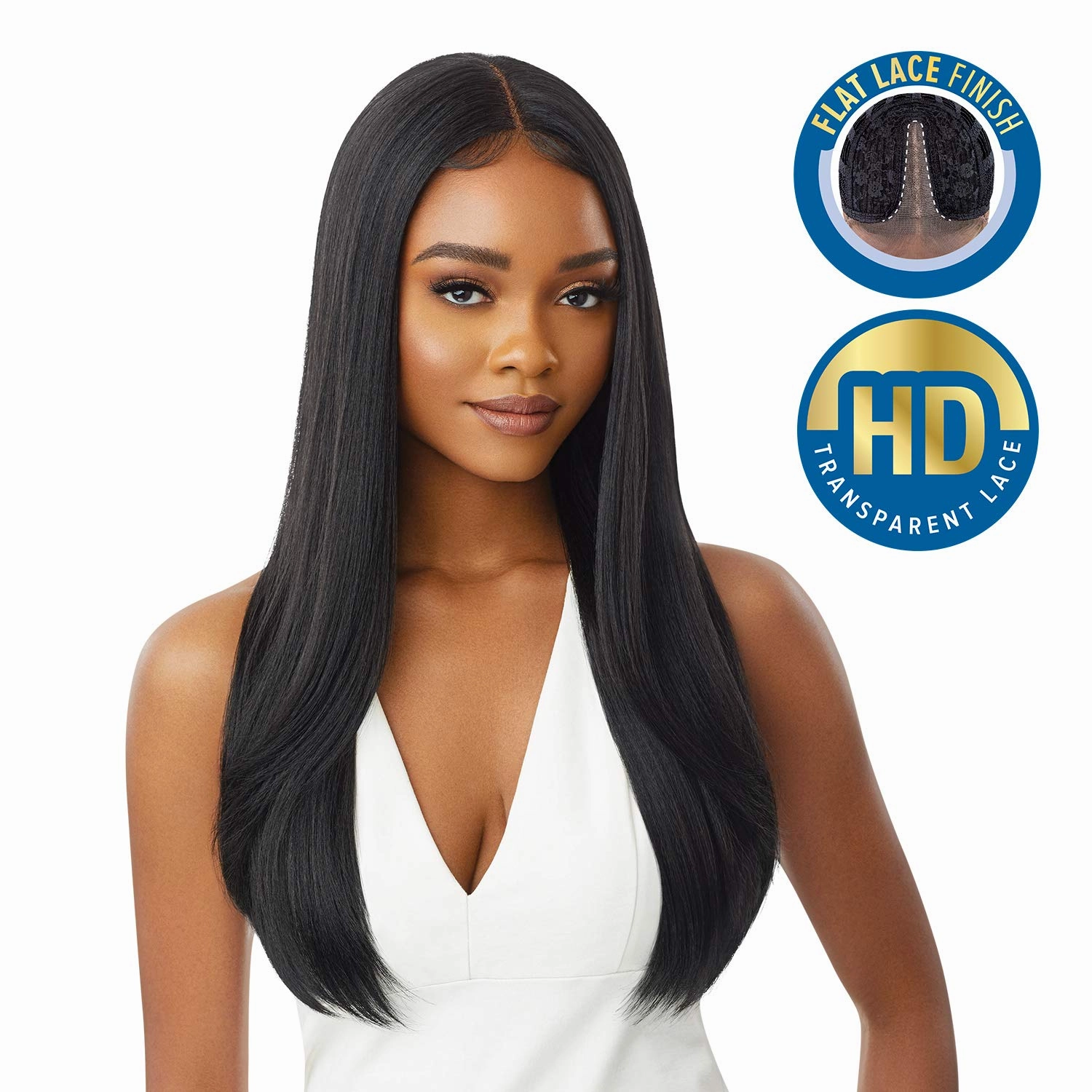 Outre HD Lace Front Wig Sleek Lay Part Chanelle (1B)