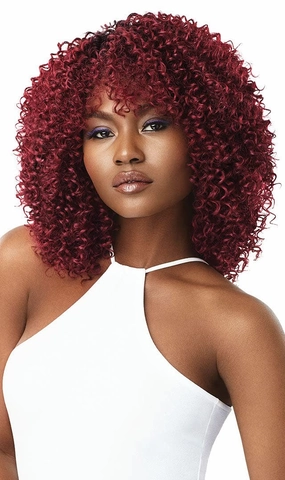 Outre Human Hair Blend Purple Pack 3PCS JERRY CURL LONG (99J)
