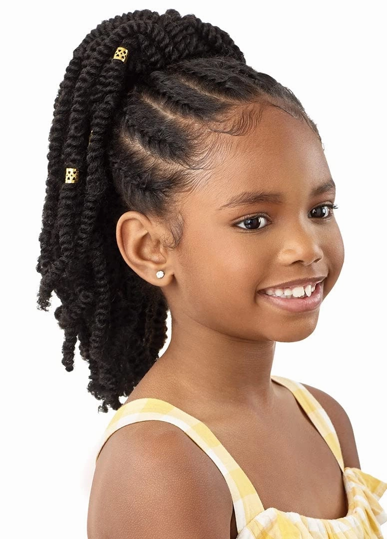 Outre Lil Looks Drawstring Ponytail Gold Cuffed Bomb Twists 12" (1)