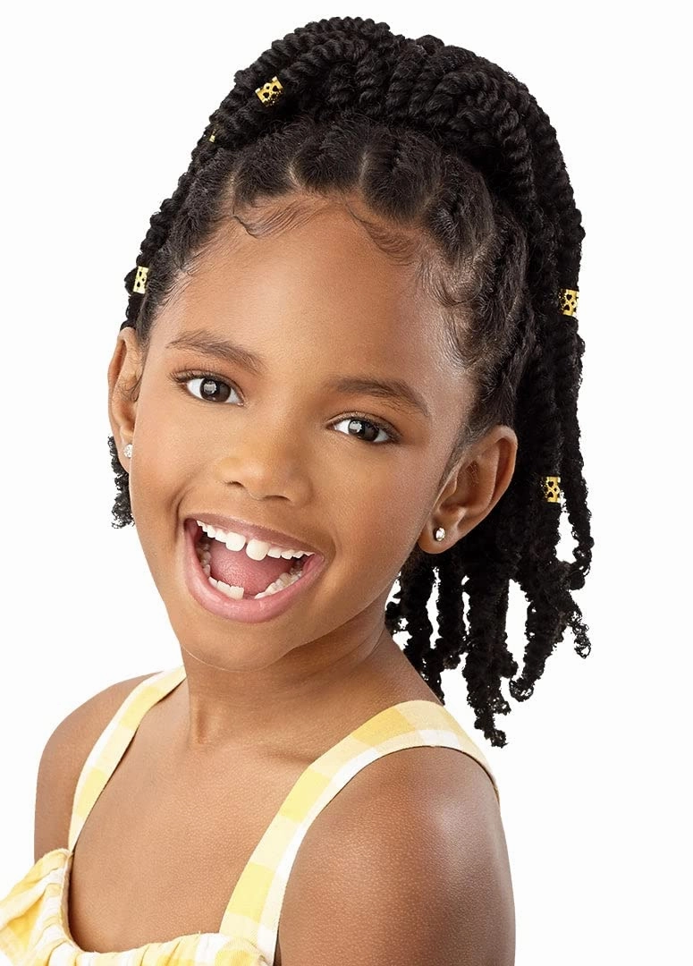 Outre Lil Looks Drawstring Ponytail Gold Cuffed Bomb Twists 12" (1)
