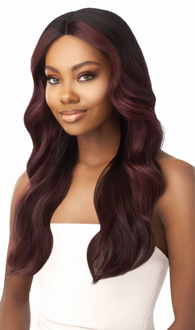 Outre Synthetic Hair Lace Front Wig Swiss Lace I Part Stevie (DR4/613)