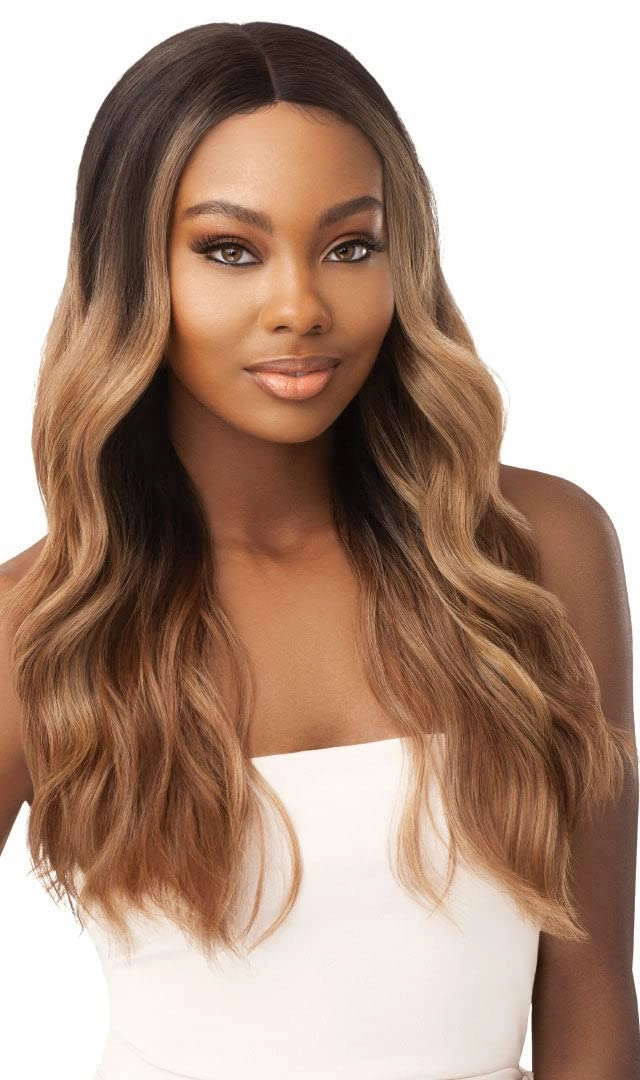 Outre Synthetic Hair Lace Front Wig Swiss Lace I Part Stevie (DR4/613)