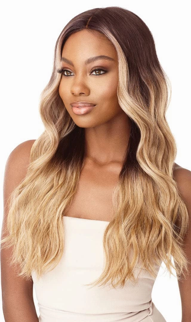 Outre Synthetic Hair Lace Front Wig Swiss Lace I Part Stevie (DR4/613)