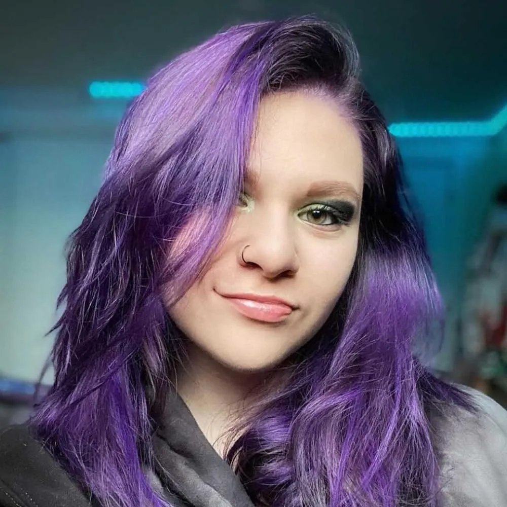 oVertone Color Depositing Semi-Permanent Hair Dye Conditioner - 8 oz For Natural & Color-Treated Hair, Moisturizing Shea Butter & Coconut Oil - Vegan & Cruelty-Free, Extreme Purple