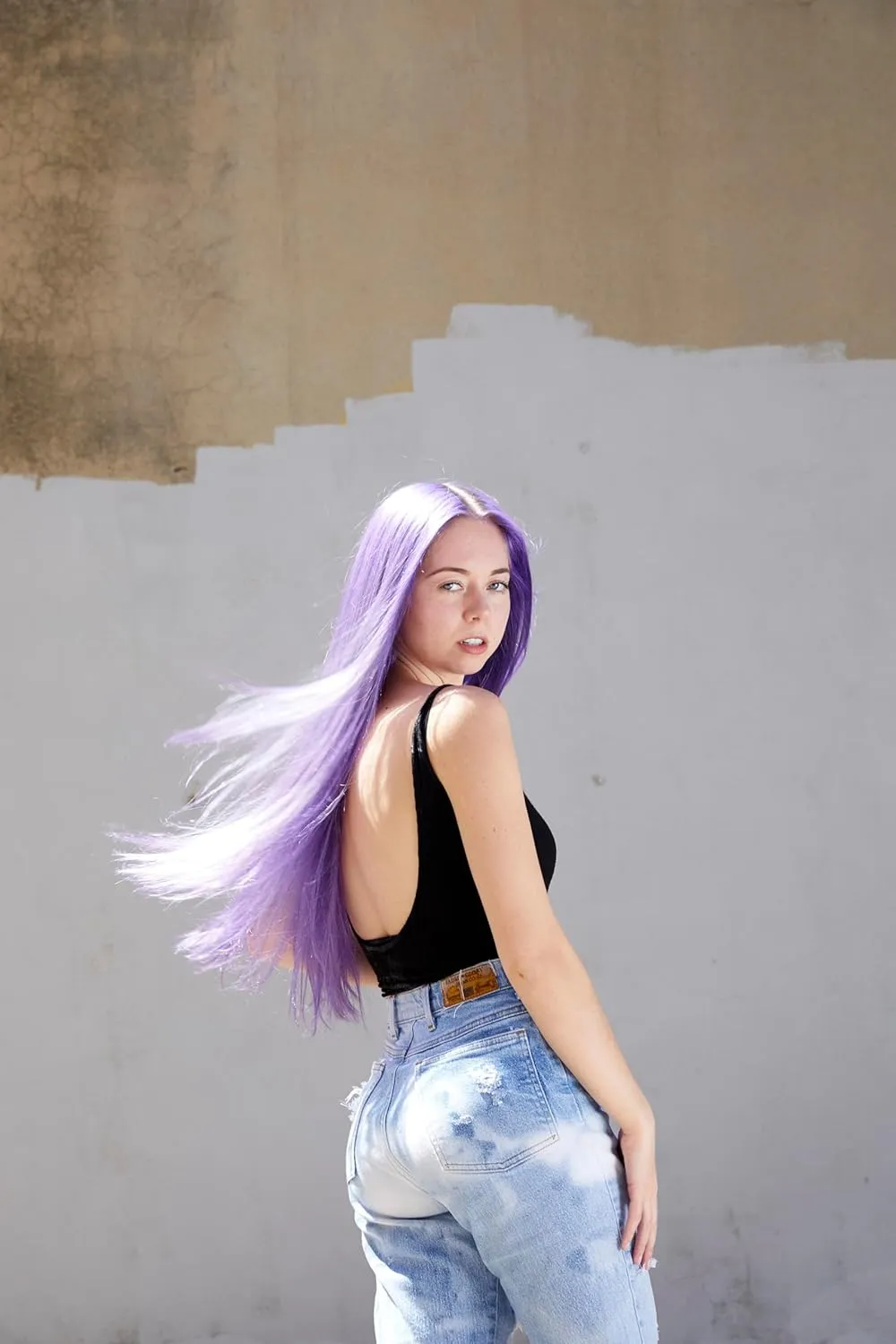 oVertone Color Depositing Semi-Permanent Hair Dye Conditioner - 8 oz For Natural & Color-Treated Hair, Moisturizing Shea Butter & Coconut Oil - Vegan & Cruelty-Free, Extreme Purple