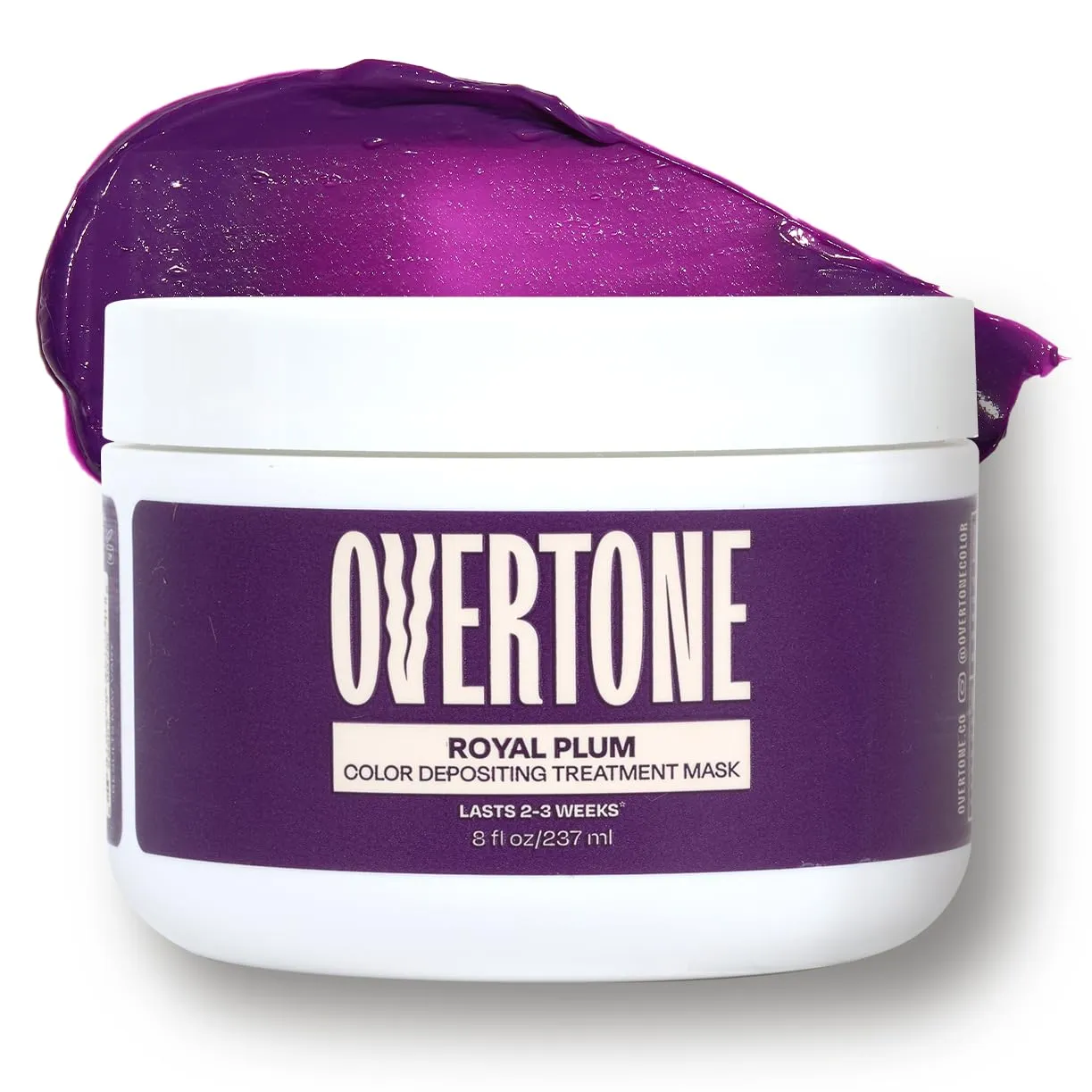 Overtone Color Depositing Semi-Permanent Hair Dye Conditioner - 8 oz For Natural & Color-Treated Hair, Moisturizing Shea Butter & Coconut Oil - Vegan & Cruelty-Free, Purple For Brown is now Royal Plum