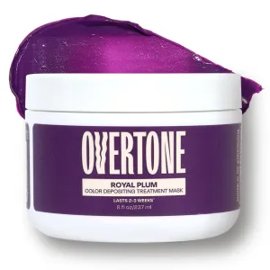 Overtone Color Depositing Semi-Permanent Hair Dye Conditioner - 8 oz For Natural & Color-Treated Hair, Moisturizing Shea Butter & Coconut Oil - Vegan & Cruelty-Free, Purple For Brown is now Royal Plum
