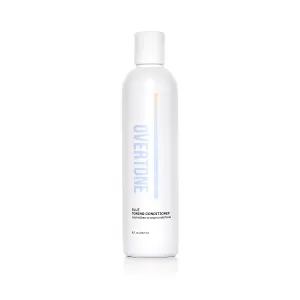oVertone Haircare Blue Toning Conditioner - Neutralizes Brassiness for Blonde to Light Brown Hair - Deeply Hydrating Formula with Shea Butter & Coconut Oil - Vegan, Cruelty-Free, Paraben-Free - 8 oz