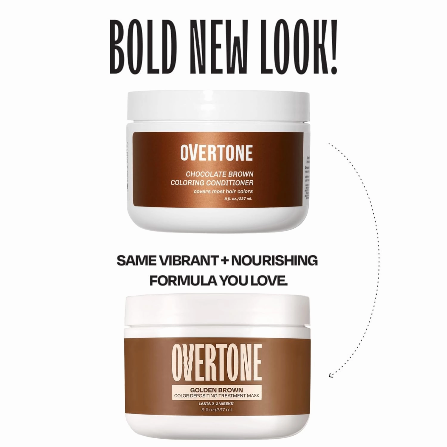 Overtone Color Depositing Semi-Permanent Hair Dye Conditioner - 8 oz For Natural & Color-Treated Hair, Moisturizing Shea Butter & Coconut Oil - Vegan & Cruelty-Free, Chocolate Brown