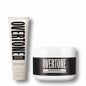 Overtone Semi Permanent Hair Color & Maintenance Daily Conditioner Set, Black Velvet