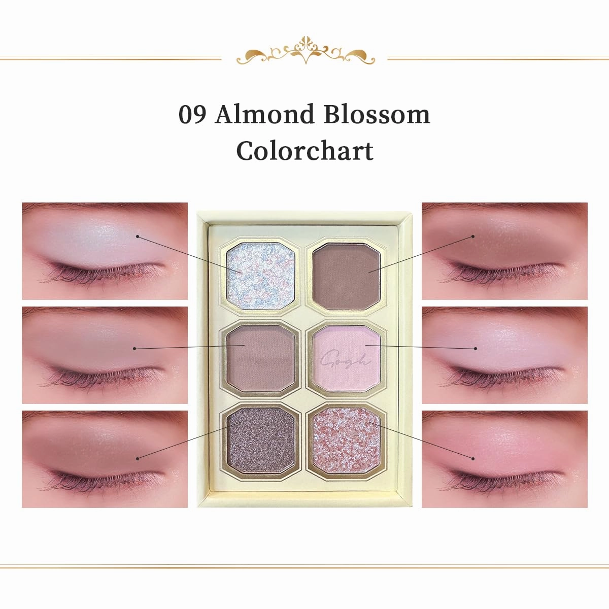 Painting Shadow Palette 09 Almond Blossom, Eyeshadow Palette, Warm Deep, Cruelty-Free, Smudge-Proof, Smooth Powder, High Blendable, High Pigmented
