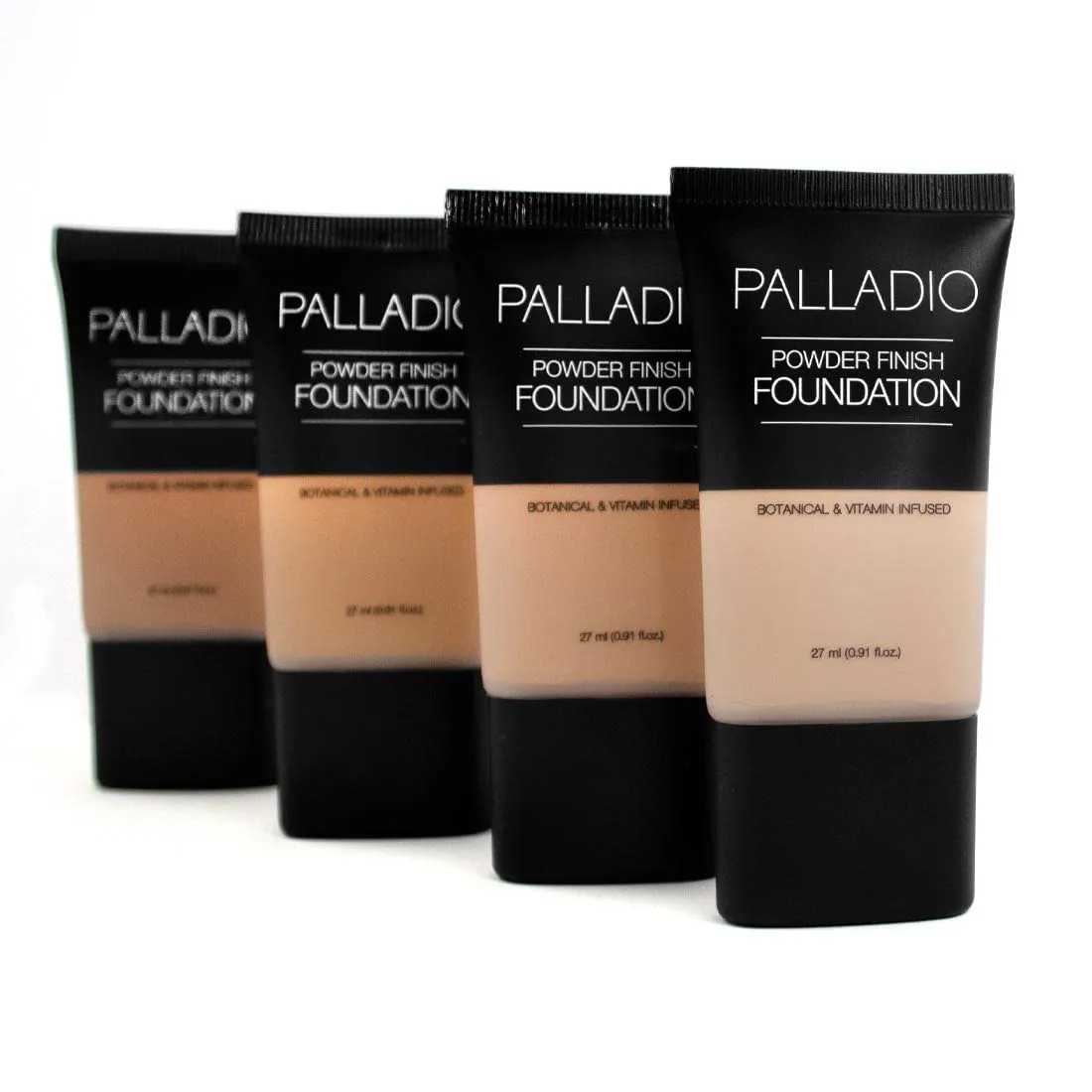 Palladio Powder Finish Liquid Foundation, Natural Matte Appearance, Reduces Fine Lines, Covers Large Pores, Hides Imperfections, All Day Wear, Sheer to Medium Coverage, Honey