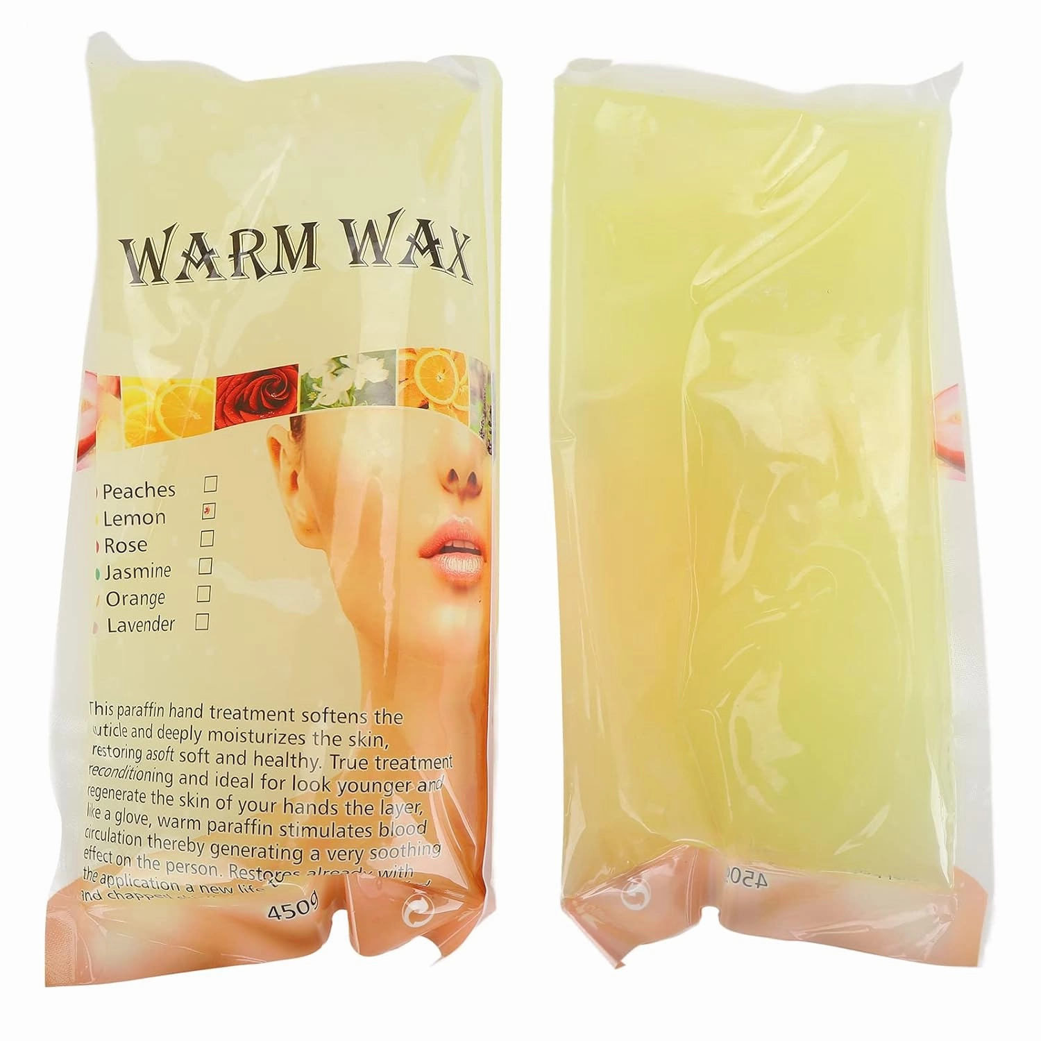 Paraffin Wax Machine Refills, Paraffin Wax Machine Refills Paraffin Wax Block Nourishing Hand Feet for Home Beauty Salon 450g Extra suitable for sensitive type of skin(lemon)