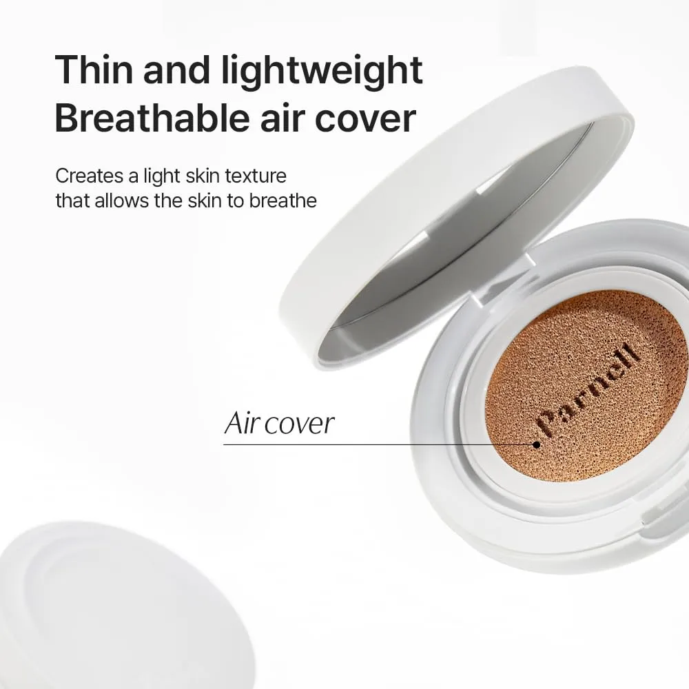 Parnell Cicamanu Serum Cushion - Moisturizing Foundation for Soothing, Coverage, Glass Skin and Lightweight for Sensitive and Dry Skin Pearl Skin (0.52 Fl Oz) (23N)