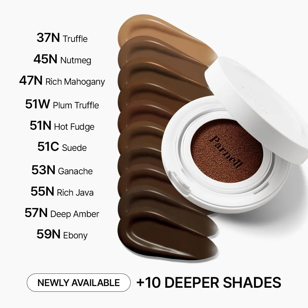 Parnell Cicamanu Serum Cushion - Moisturizing Foundation for Soothing, Coverage, Glass Skin and Lightweight for Sensitive and Dry Skin Pearl Skin (0.52 Fl Oz) (23N)