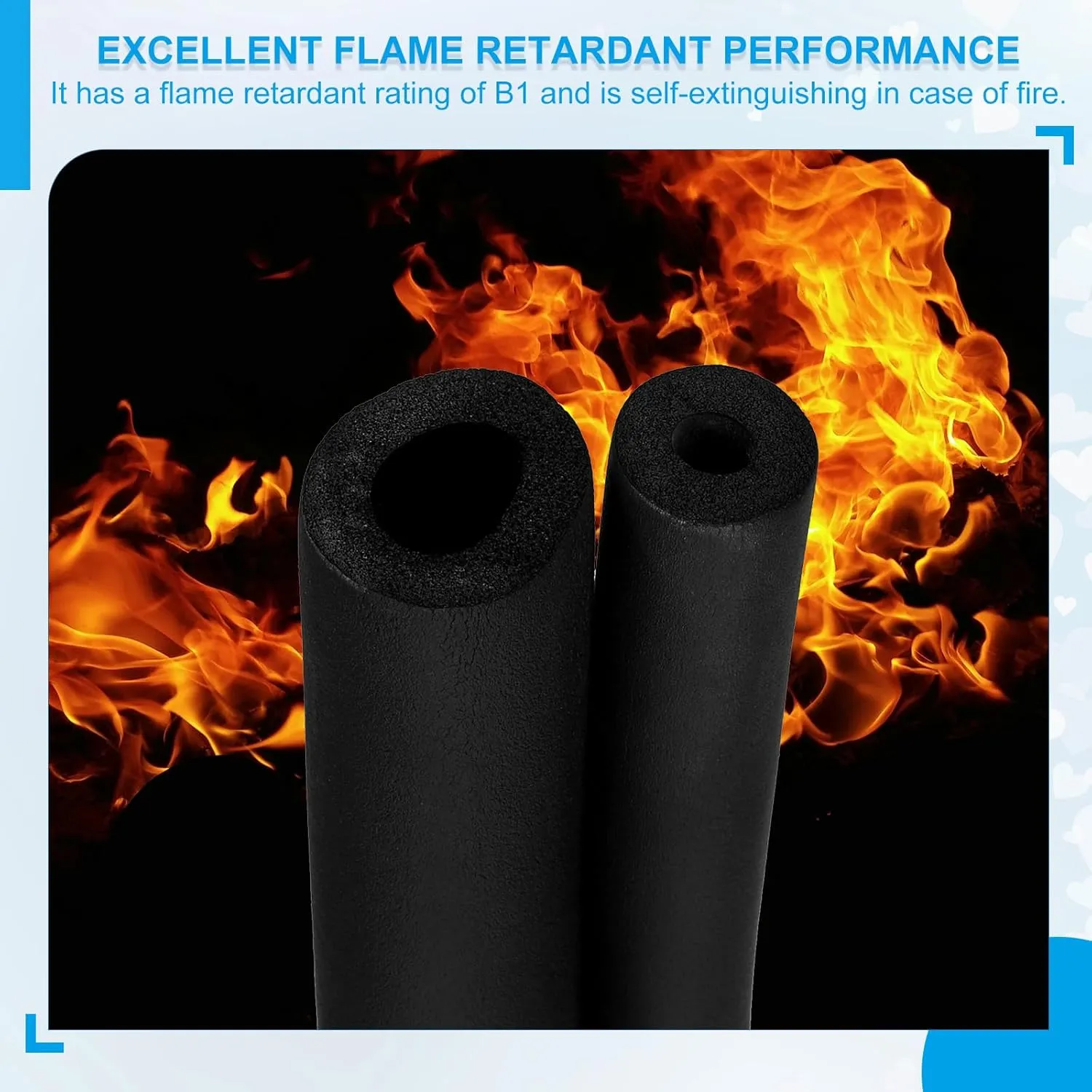 PATIKIL 1/4" (6mm) ID x 3Ft x 0.35" Pipe Insulation Foam Tube, Pipe Cover Wrap Roll Bar Tubing for Handle Grip HVAC Air Conditioner Units, Black