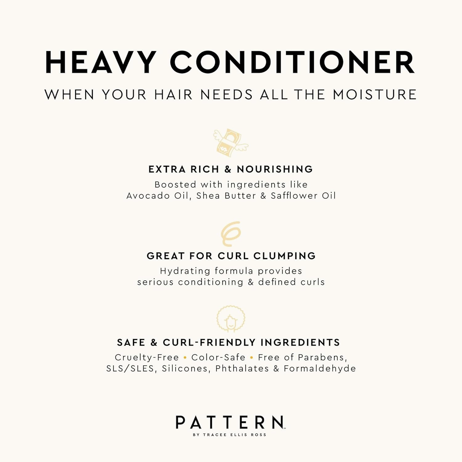 PATTERN Beauty by Tracee Ellis Ross Heavy Conditioner, 13 Fl Oz, Avocado Oil, Shea Butter & Safflower Oil, Rich Moisture for Curlies, Coilies and Tight-Textures, 3a-4c