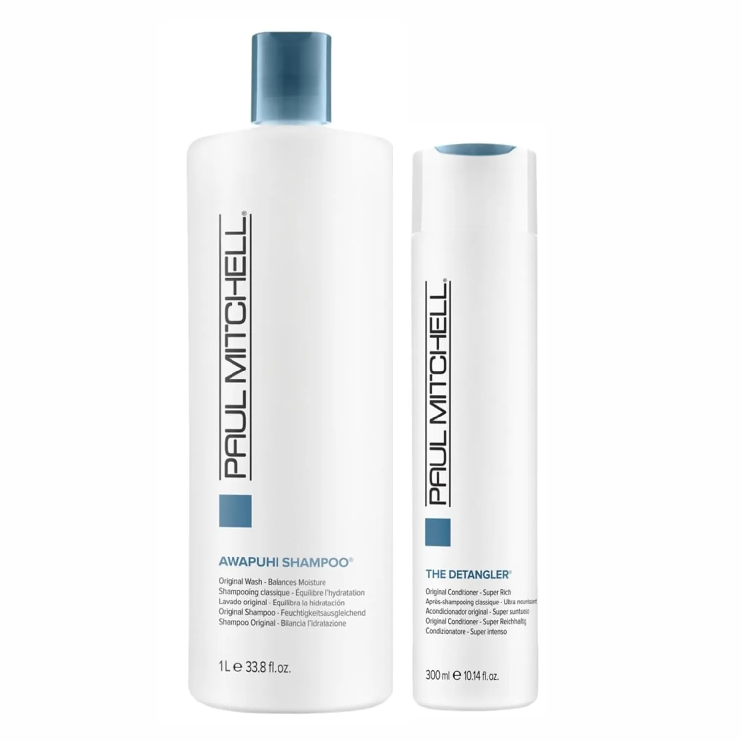 Paul Mitchell Awapuhi Shampoo, Balances Moisture   Adds Shine, 33.8 fl. oz The Detangler Conditioner, Hydrates   Adds Manageability, 10.14 fl. oz., Set