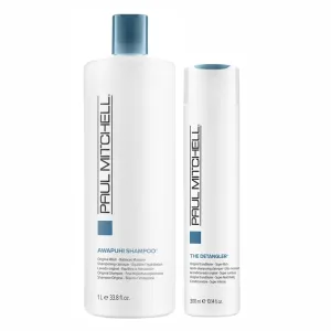 Paul Mitchell Awapuhi Shampoo, Balances Moisture   Adds Shine, 33.8 fl. oz The Detangler Conditioner, Hydrates   Adds Manageability, 10.14 fl. oz., Set