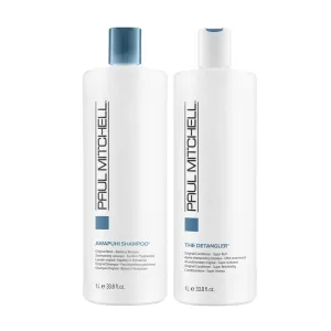 Paul Mitchell Awapuhi Shampoo, Balances Moisture   Adds Shine and Paul Mitchell The Detangler Conditioner, Hydrates   Adds Manageability, Set