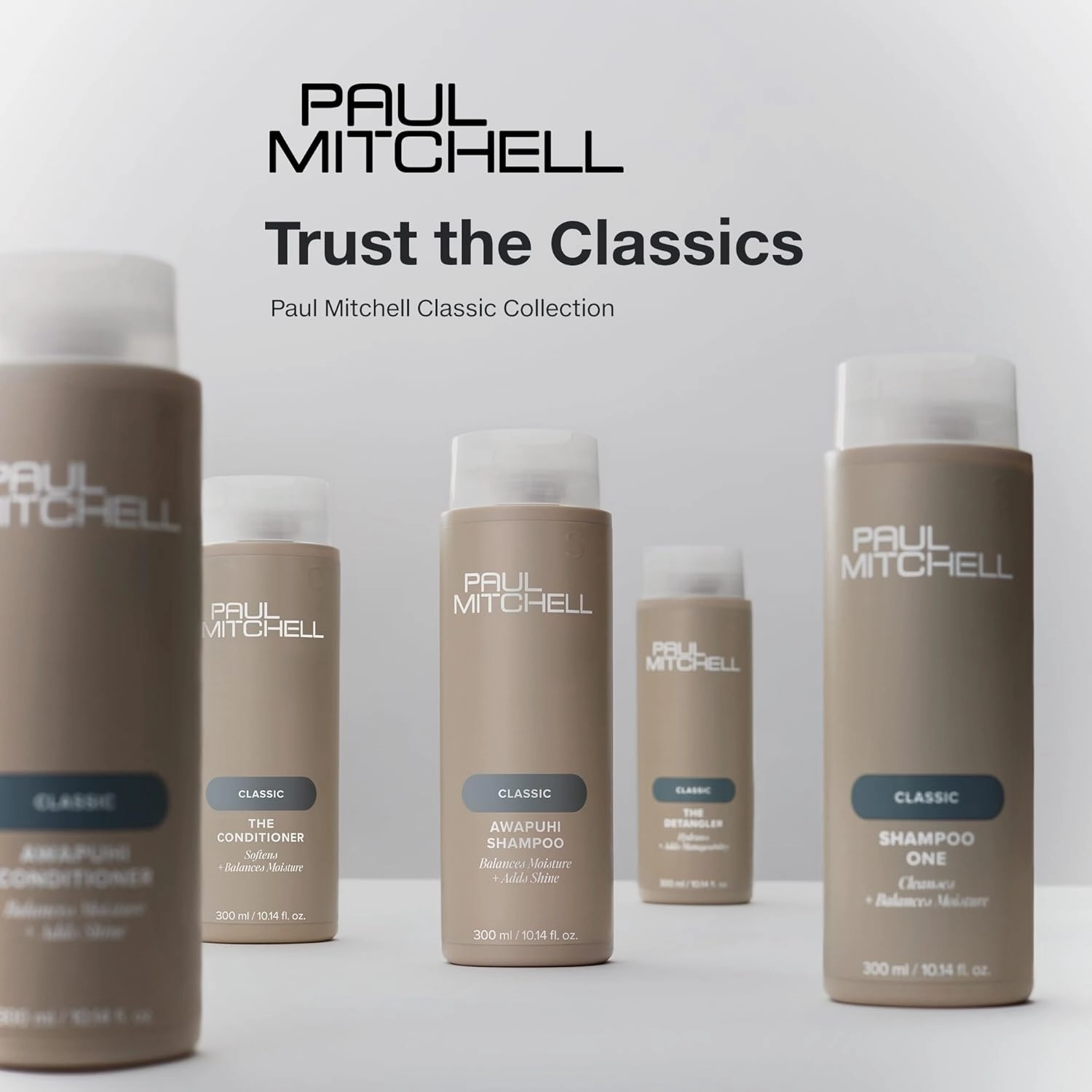 Paul Mitchell Shampoo One, Cleanses   Balances Moisture and Paul Mitchell The Conditioner, Classic Leave-In, Softens   Adds Moisture, For All Hair Types, 33.8 fl. oz., Set