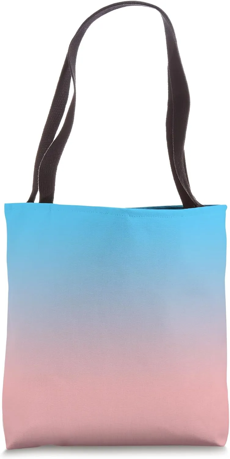 Peach Color Pink and Aqua Cute Aesthetic Gradient Ombre Tote Bag