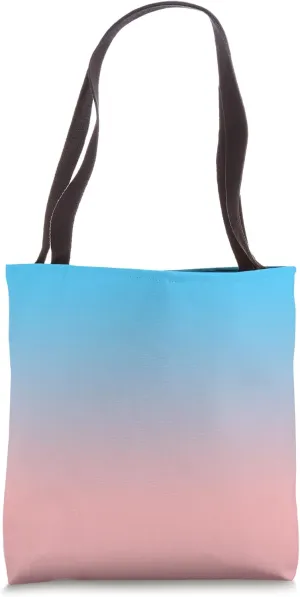 Peach Color Pink and Aqua Cute Aesthetic Gradient Ombre Tote Bag