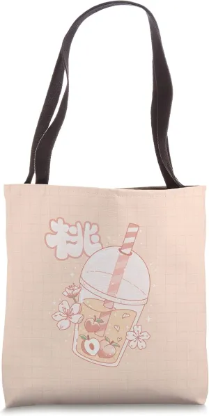 Peach Juice Tea Cute Kawaii Harajuku Aesthetic Tote Bag