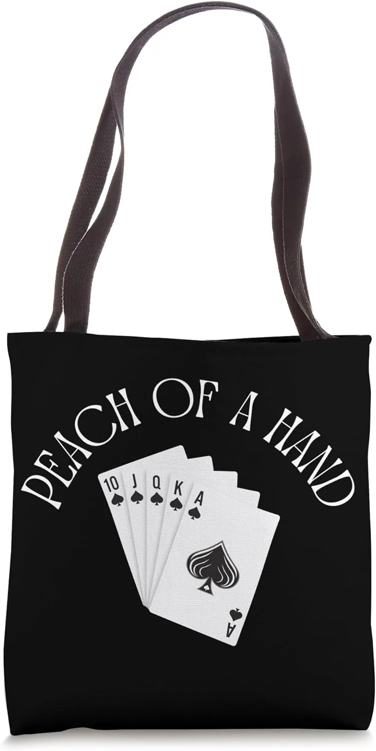Peach of a Hand - Straight Flush Poker Tote Bag