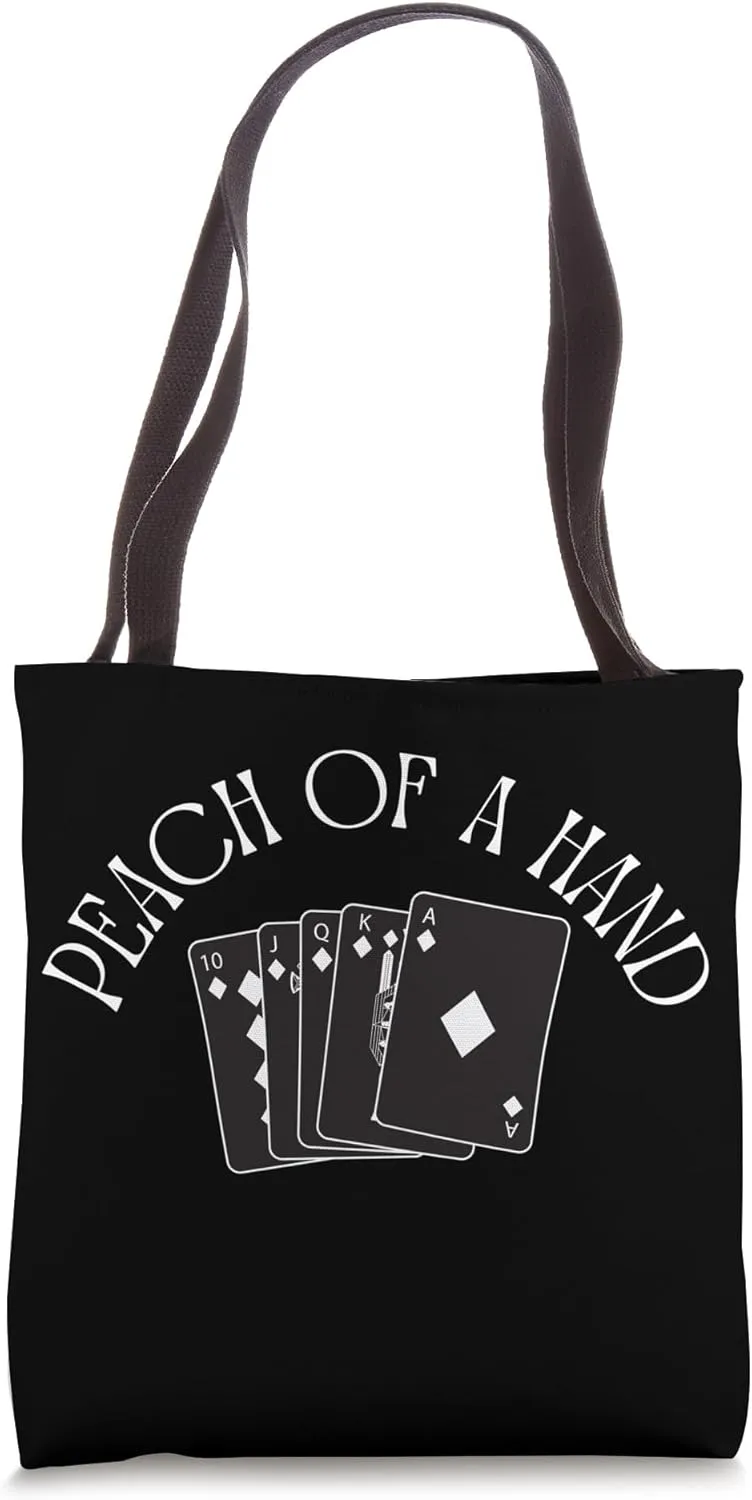Peach of a Hand - Straight Flush Poker Tote Bag