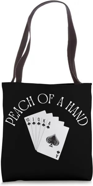 Peach of a Hand - Straight Flush Poker Tote Bag