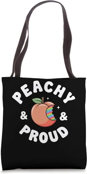 Peach With Rainbow Bite Tote Bag