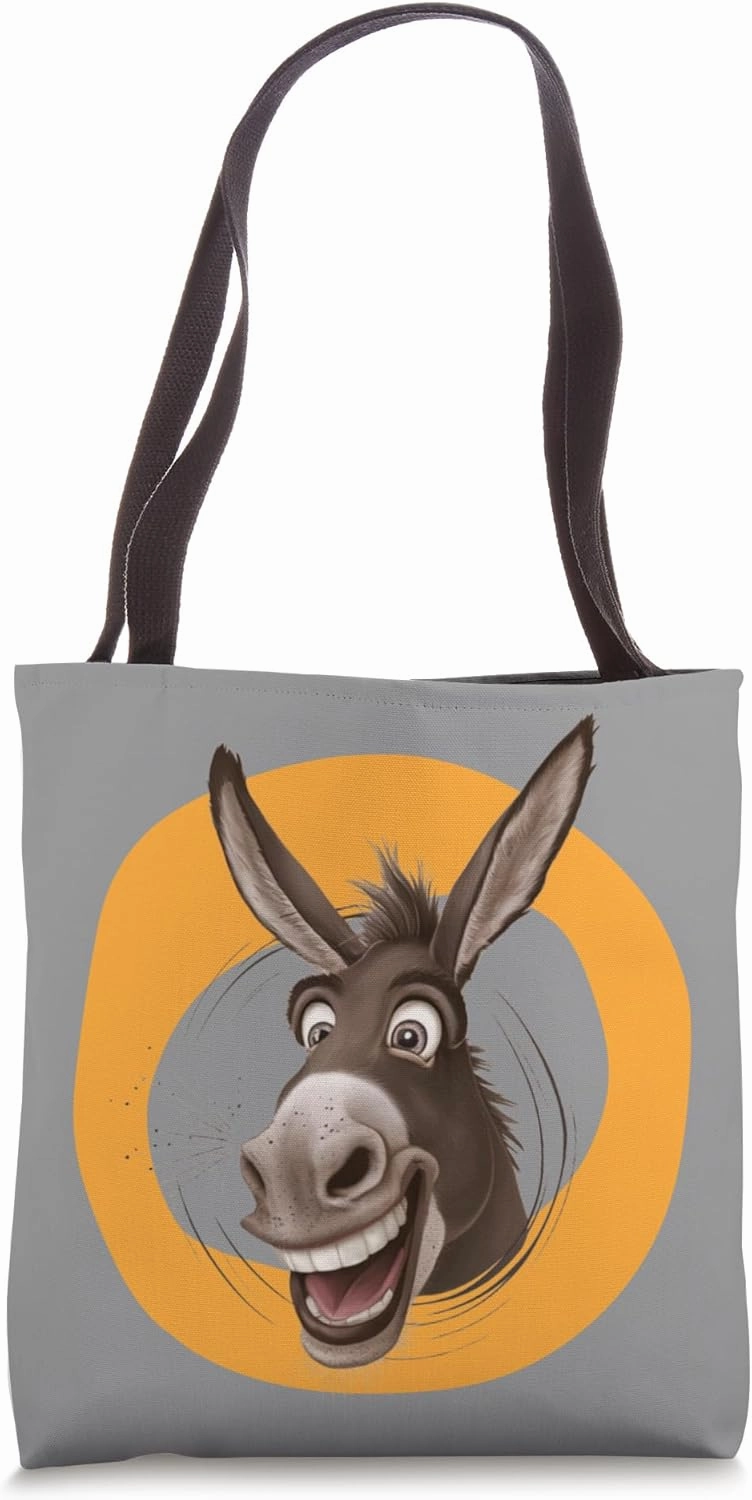 Peach-Bruh: Funny Donkey Art - Smile Tee Tote Bag