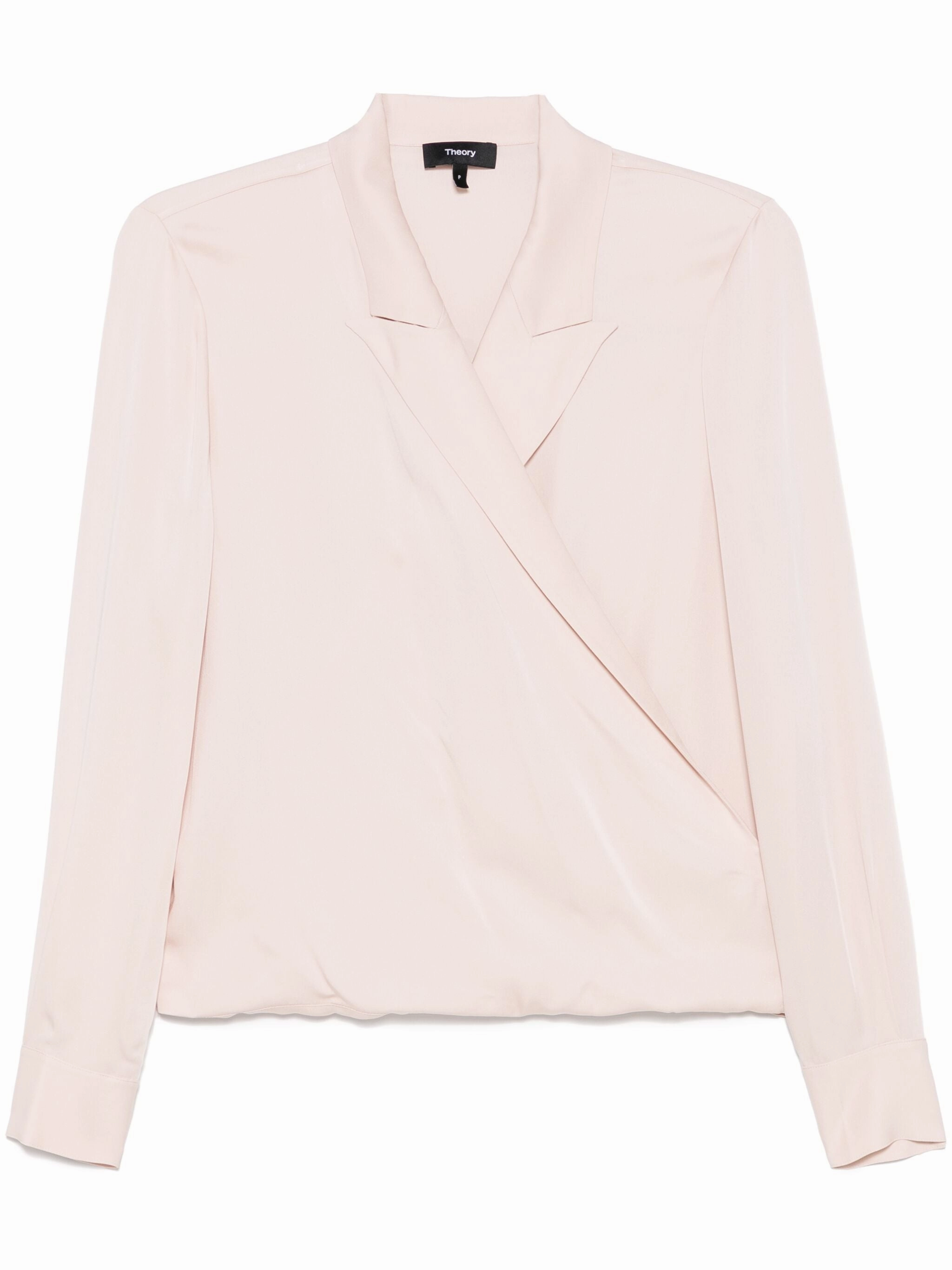 Peak Lapel Wrap Blouse