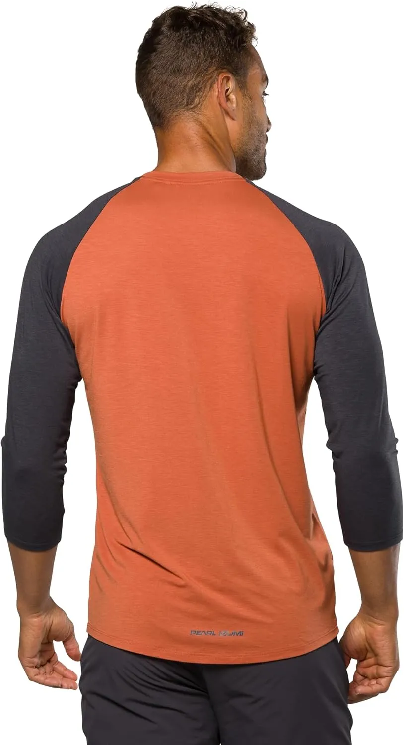 PEARL IZUMI Men's Canyon Merino 3/4 Sleeve Jersey, Moisture-Wicking Short Sleeve Bike Jersey, Standard Fit for Cycling