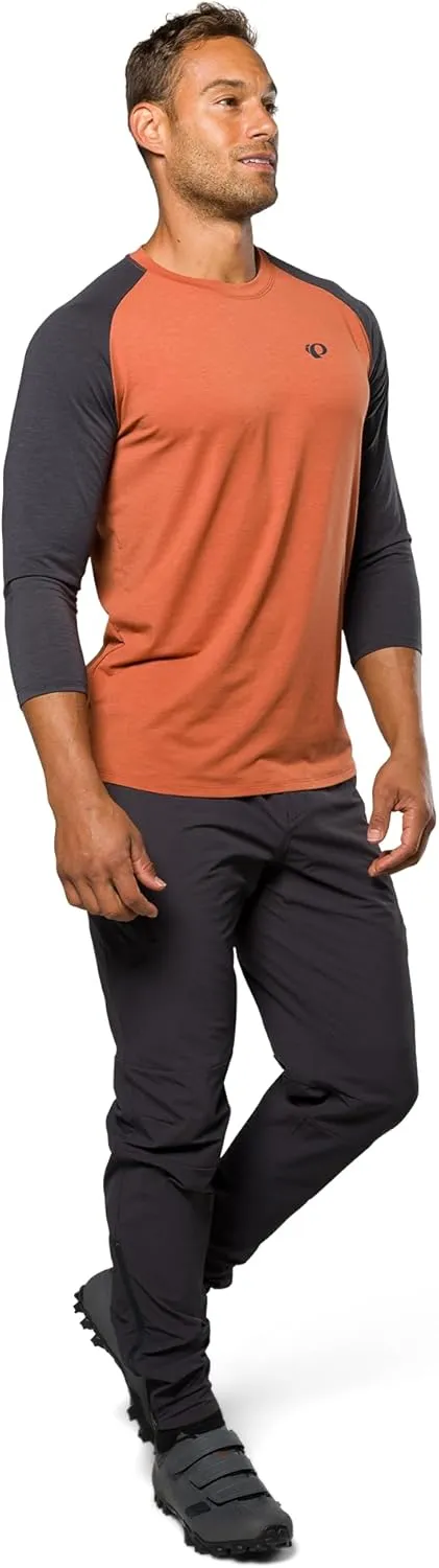 PEARL IZUMI Men's Canyon Merino 3/4 Sleeve Jersey, Moisture-Wicking Short Sleeve Bike Jersey, Standard Fit for Cycling