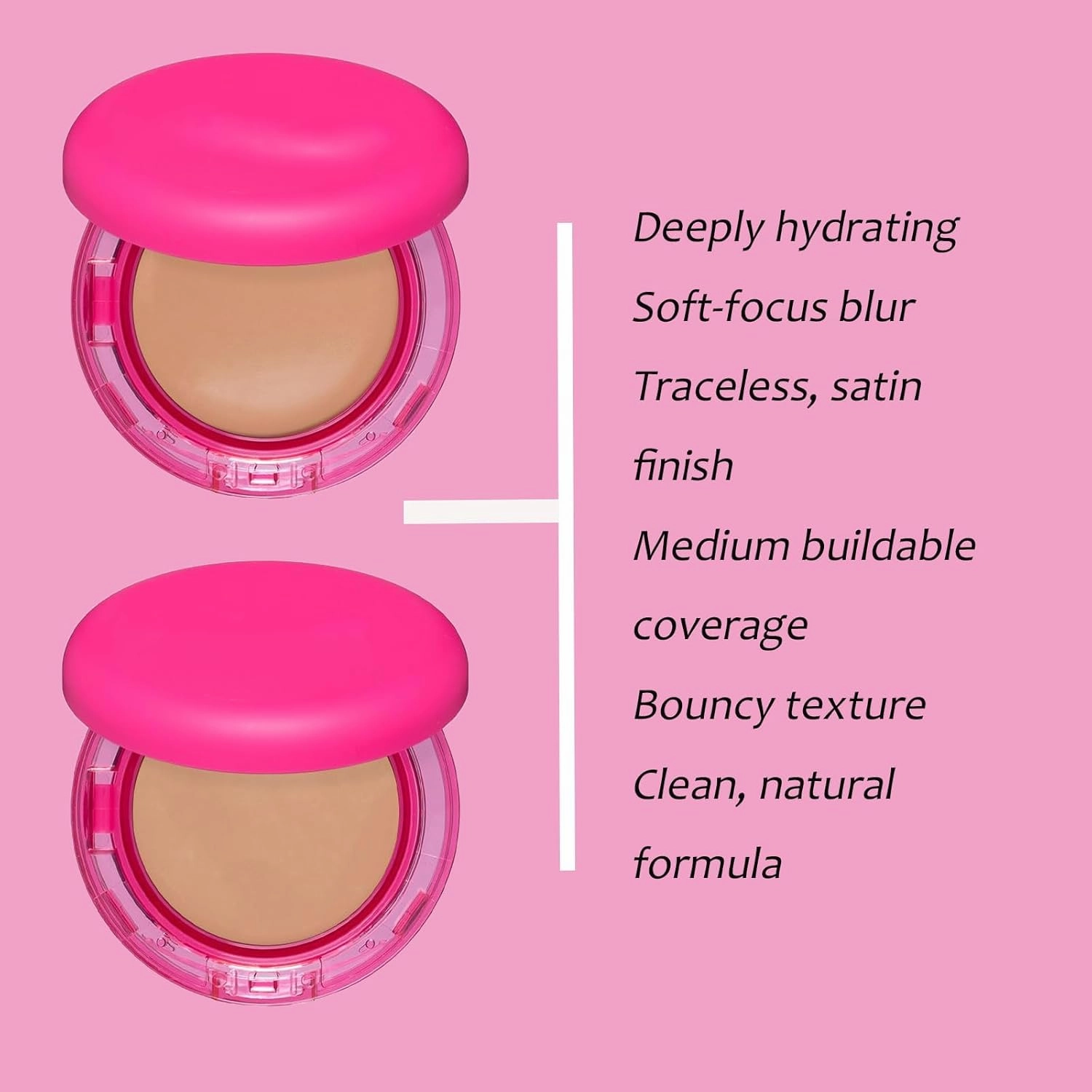 Peptide Bounce Foundation – Hydrating,Medium Buildable Coverage,Age-Defying Bounce Balm Foundation for All Skin Types,Blur Fine Lines,Smooths Texture (Fair-Light)