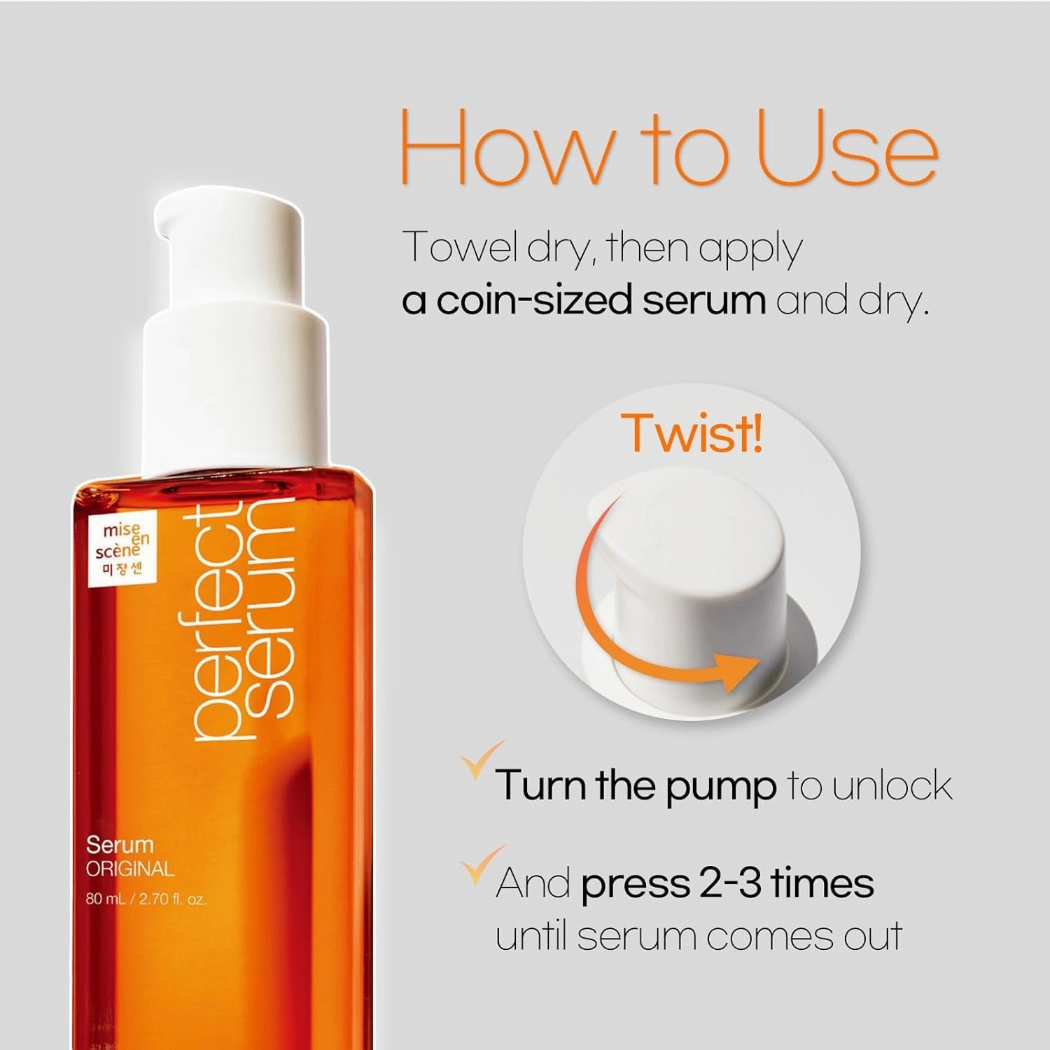 Perfectserum Original - Hairoil for Frizzy & Dry, Hydration and Nutrition Hairy Essence for Damage Care, Korean Haircare Product, Hair Serum 2.71 Fl. Oz.