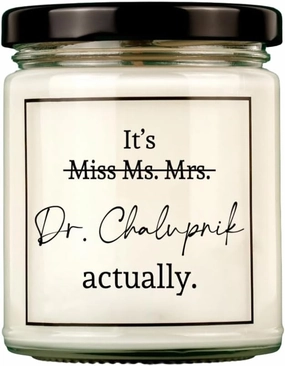 Personalized Graduation Candle 2025, Doctorate Graduation Gifts for Her Him, PhD Candle, Dr Gifts for Women Men, It's Dr Actually