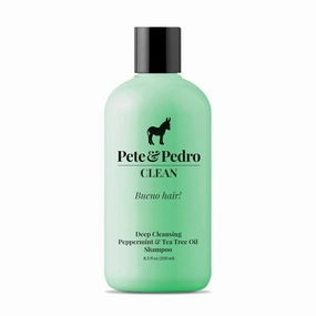 Pete & Pedro CLEAN Shampoo 8.5 oz & Cowboy Tobacco Cream Conditioner 8.5 oz Combo - Deep Cleansing Tea Tree Oil and Peppermint Shampoo | Nourishing Conditioner Tobacco Scent For Healthy Hair