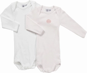 Petit Bateau Girls 2 Pack Long Sleeves Bodysuits Sizes 3-12 Months Style 15050 (Size 12 Style 15050 Girls) Multi