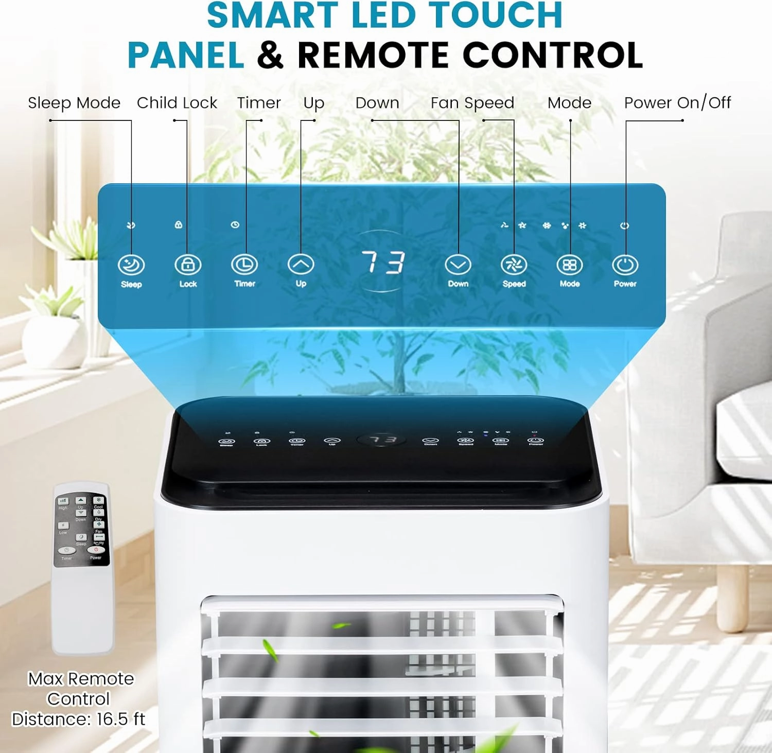 PETSITE 8000 BTU Portable Air Conditioner, 3 in 1 AC Cooling Unit with Remote Control, Dehumidifier, Sleep Mode, Window Kit, Personal AC Unit for Bedroom