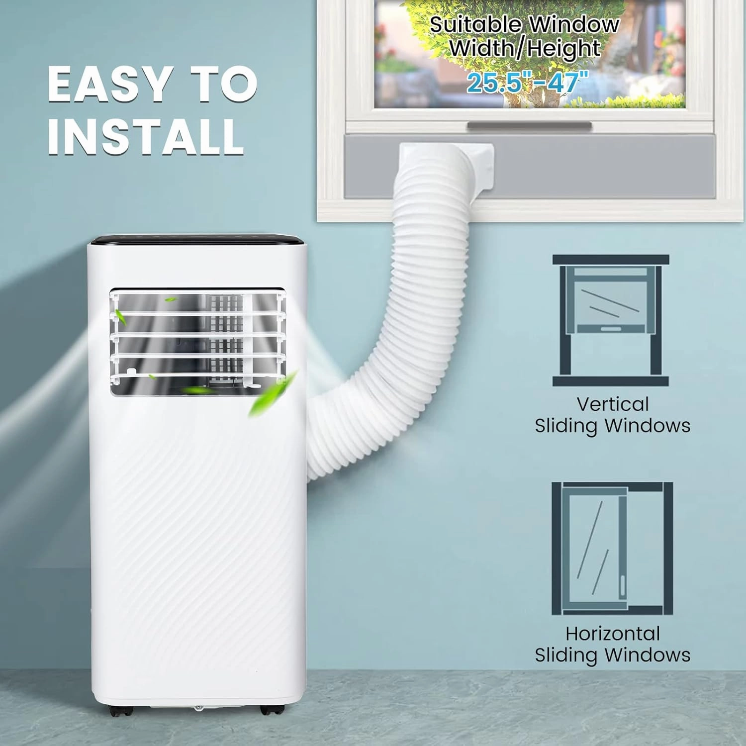 PETSITE 8000 BTU Portable Air Conditioner, 3 in 1 AC Cooling Unit with Remote Control, Dehumidifier, Sleep Mode, Window Kit, Personal AC Unit for Bedroom