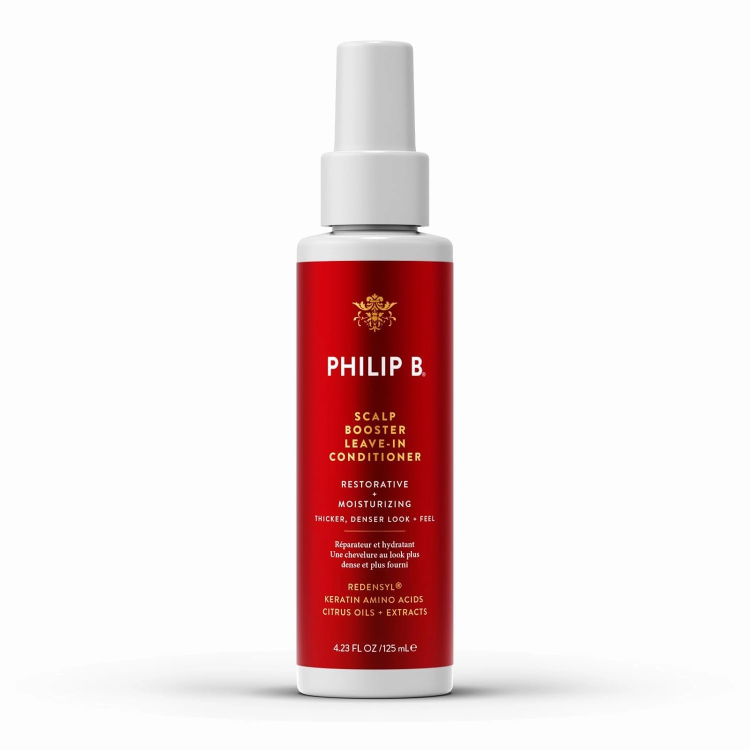 PHILIP B. Scalp Booster Leave-In Conditioner, 4.23 Oz - Scalp Treatment for Thicker, Denser Looking Hair - Made with Redensyl, Keratin Amino Acids and Salicylic Acid