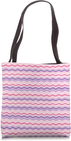 Pink And Purple Waves Cute Tote Bag