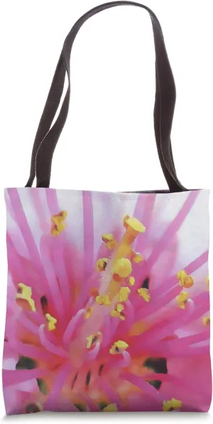 Pink Peach Pollen Macro Abstract Art Tote Bag