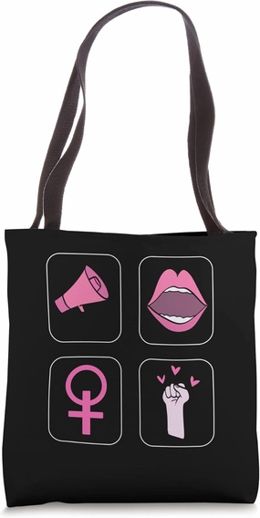 Pink Feminist Feminist Activist Tote Bag