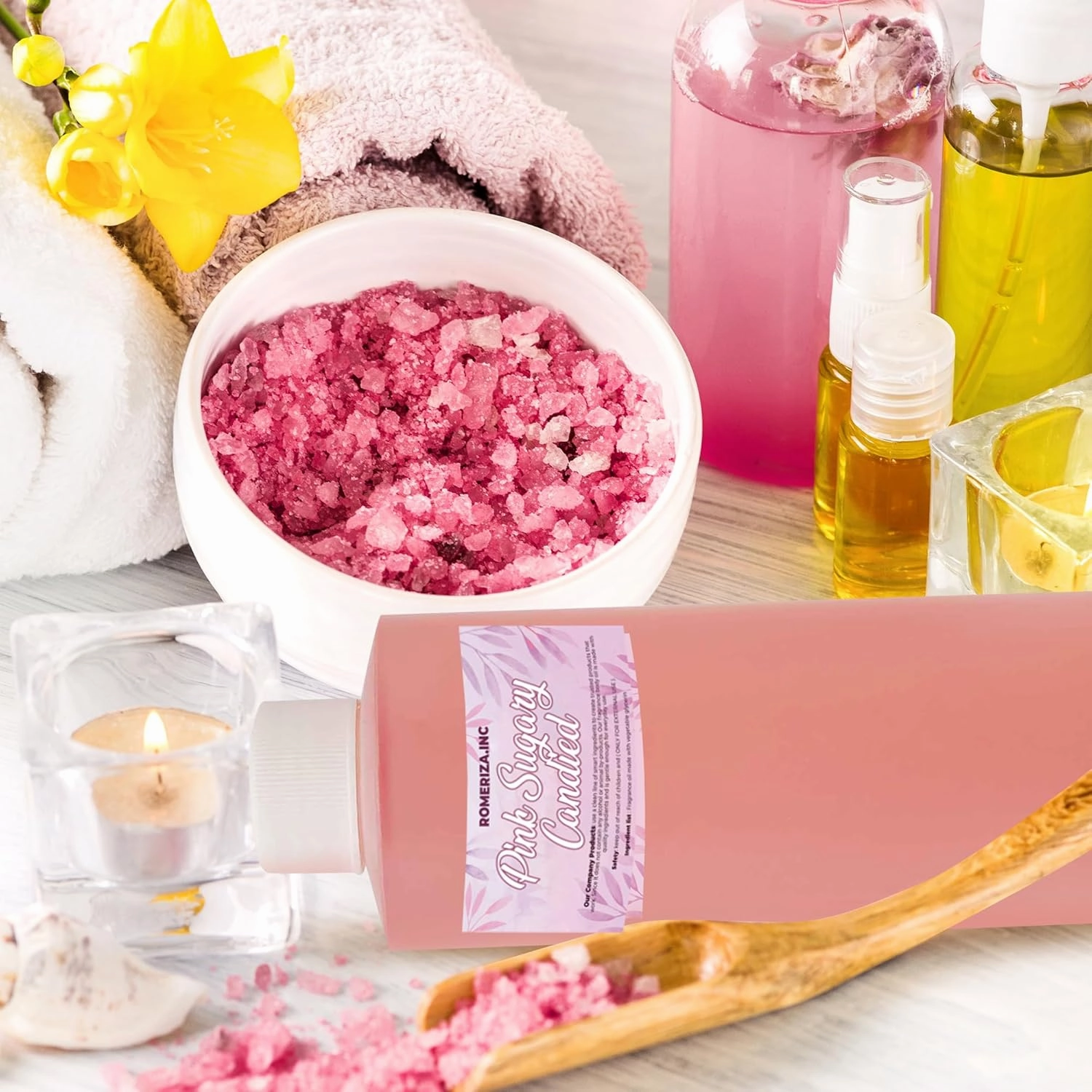 Pink Sugary Candied Fragrance Body Oil - Luxury Scented Body Oil Perfume- Women Natural Scented Oil - Long Lasting Perfume - Uncut Fragrance Oil in Plastic Bottle 4 Fl Oz (Pack of 1)