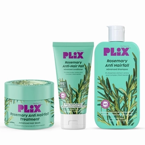 PL.IX - THE PLANT FIX l Rosemary Advanced Shampoo, Conditioner & Hair Mask l Repairs Hair Damage l Reduces Hair fall l Nourishes Hair l Sulphate & Paraben Free l Women & Men