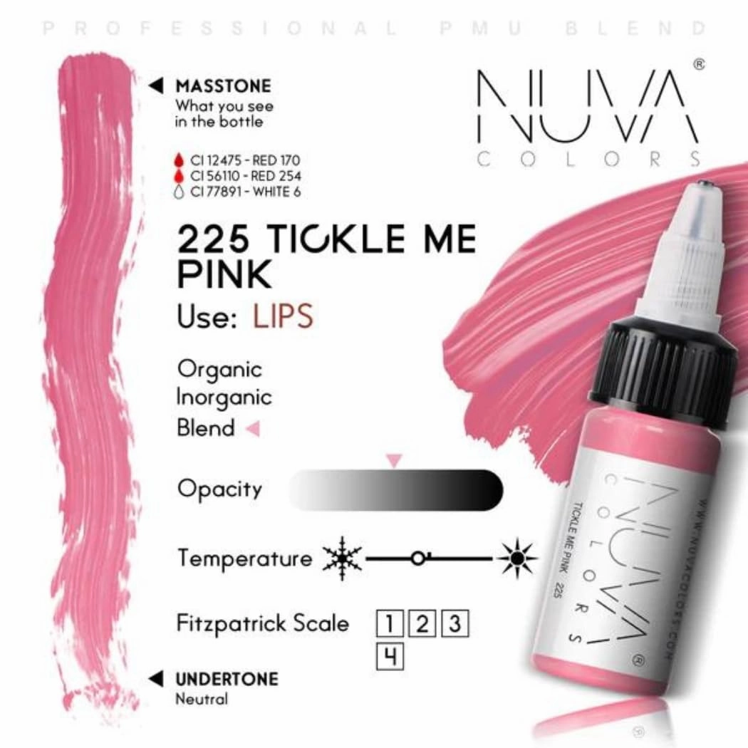 PMU Lip Pigment, Customizable, Cool Undertone for Lip Blushing & More, Vegan, Made in USA (Tickle Me Pink)